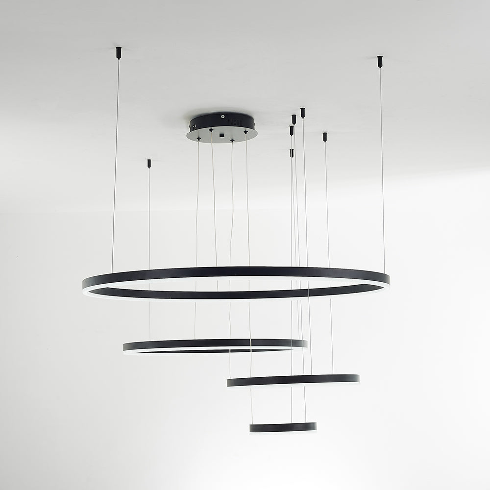 Indoor Metal Pendant Lamp – Sleek Tir-Circle Design with Adjustable Cord