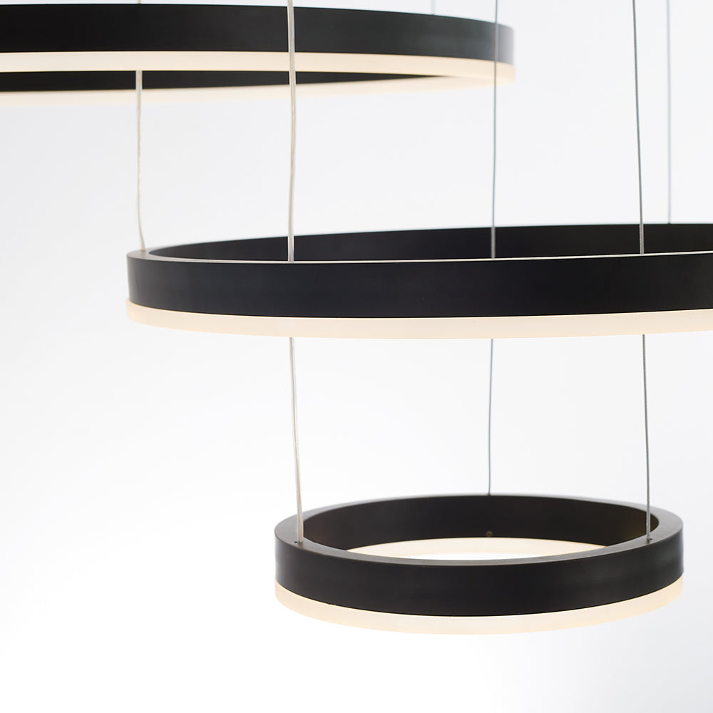 Indoor Metal Pendant Lamp – Sleek Tir-Circle Design with Adjustable Cord
