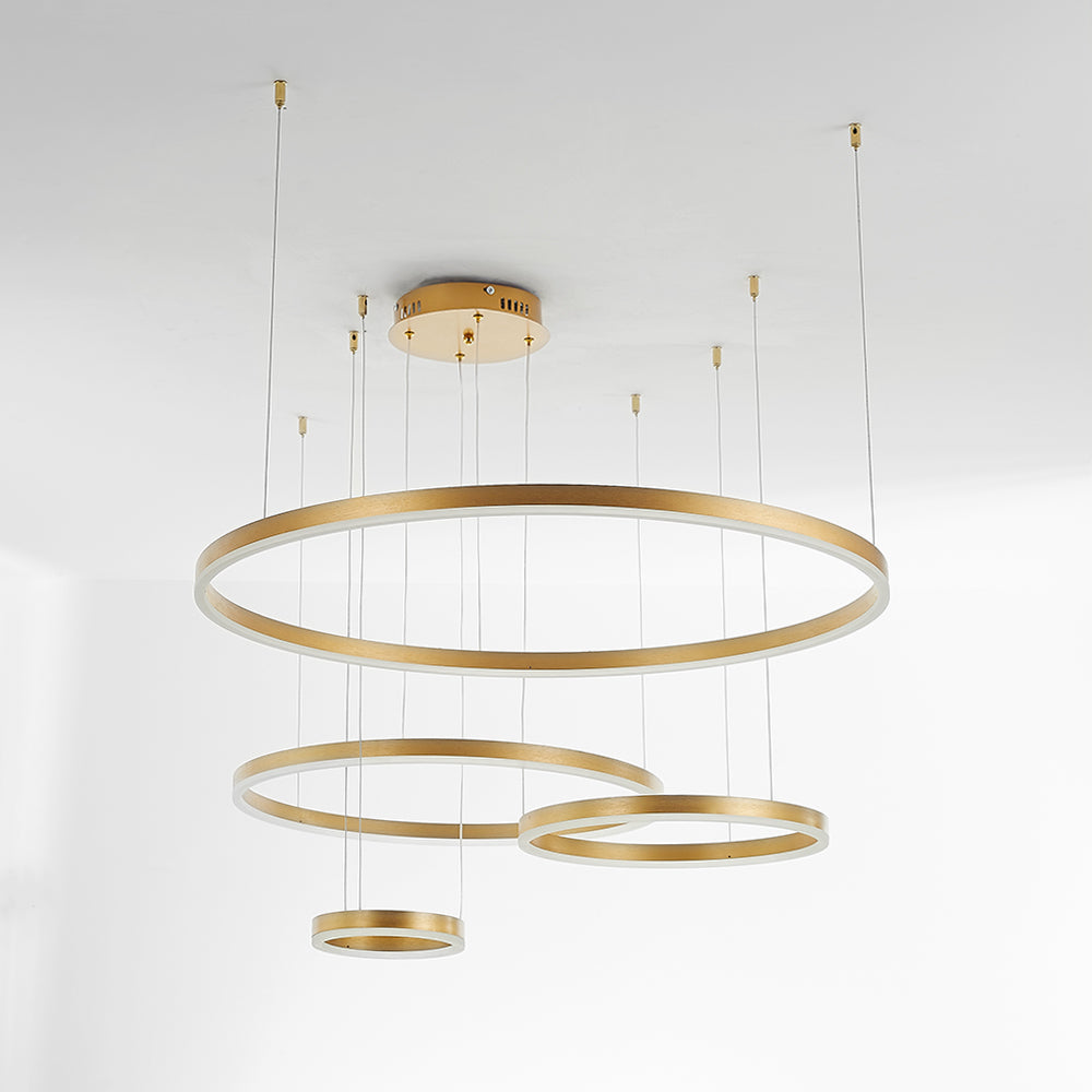 Indoor Metal Pendant Lamp – Sleek Tir-Circle Design with Adjustable Cord