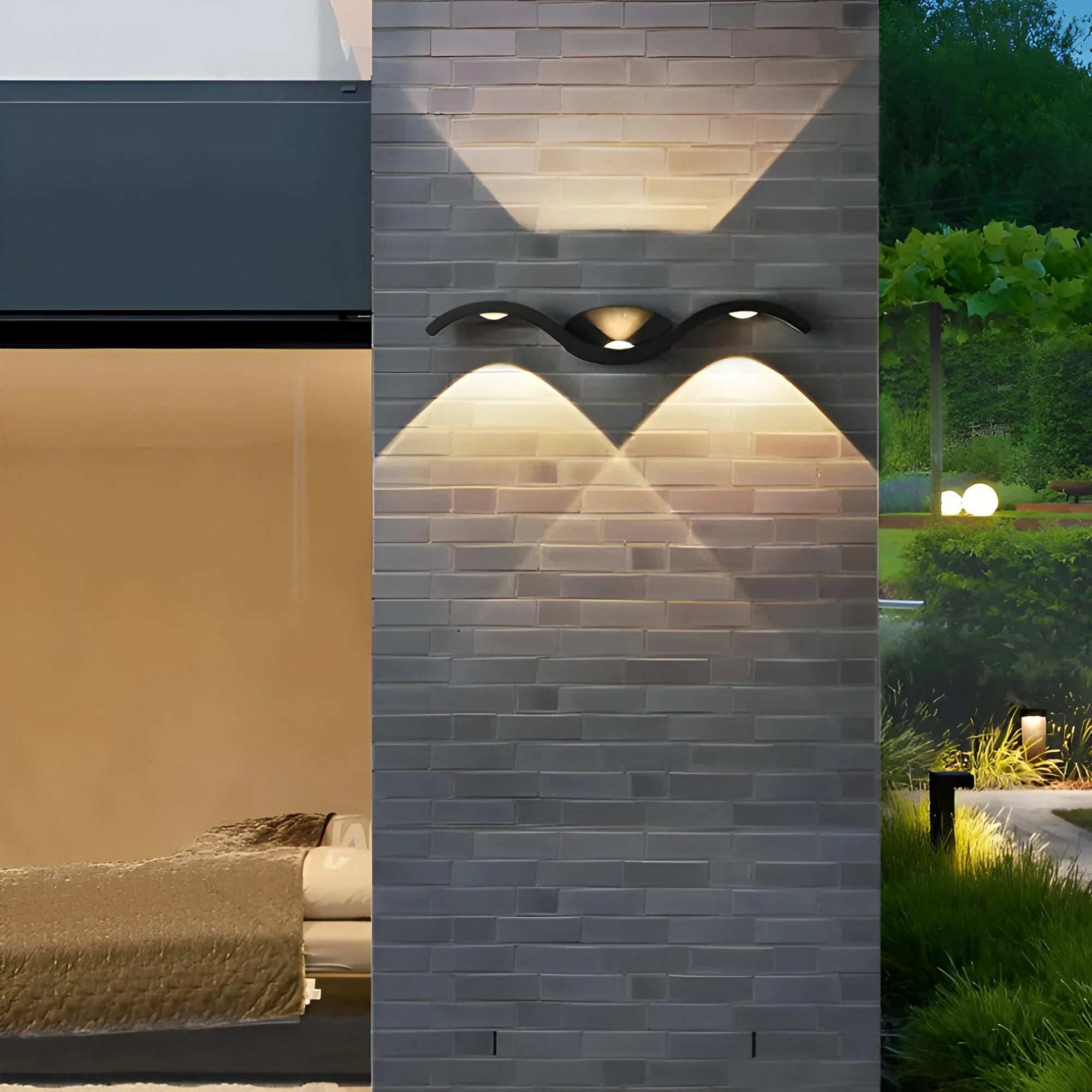 9W Wave-Shape Nordic LED Wall Light | Up & Down lighting
