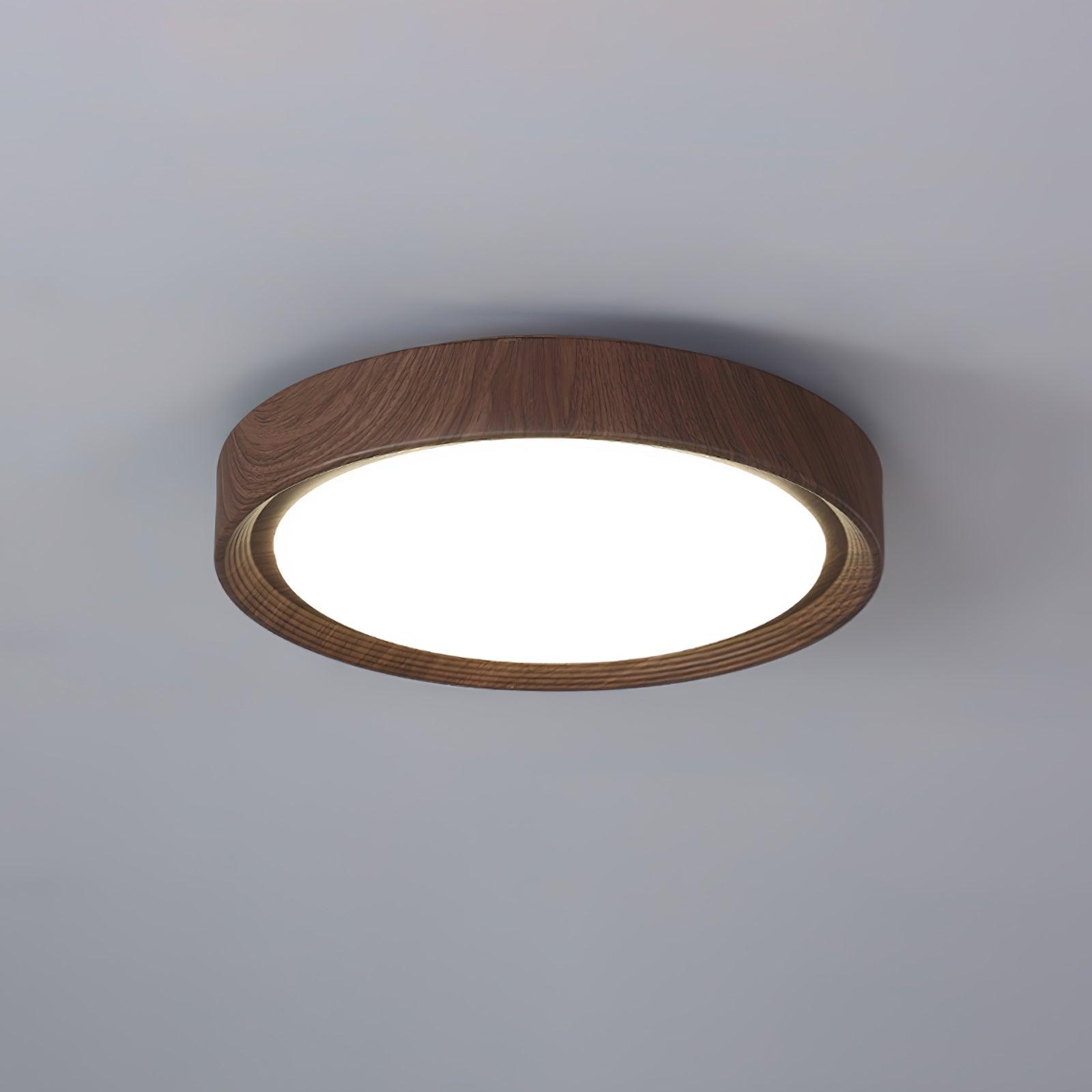 Mid-Century Round Ceiling Light | Wood Design Ceiling Lamp
