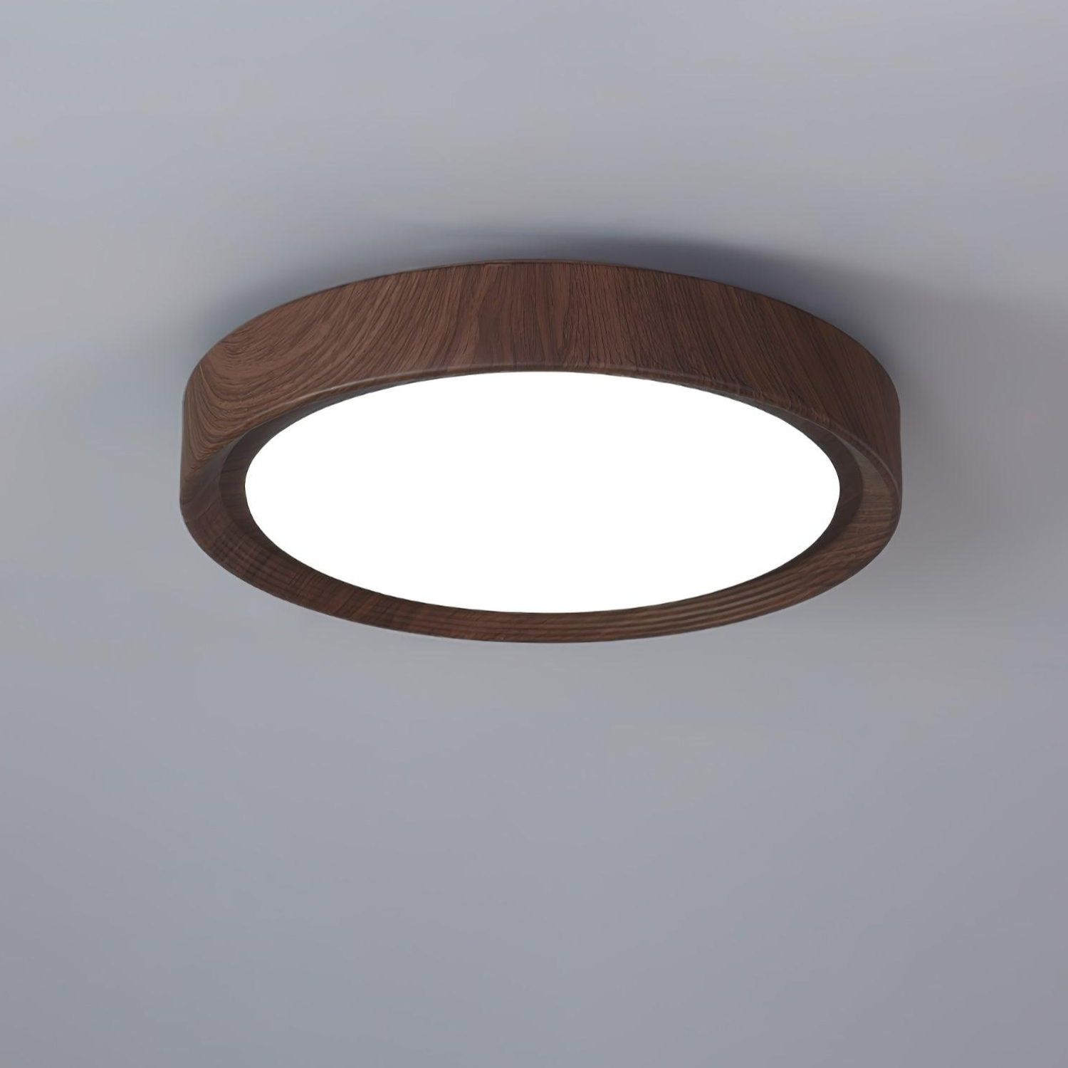 Mid-Century Round Ceiling Light | Wood Design Ceiling Lamp