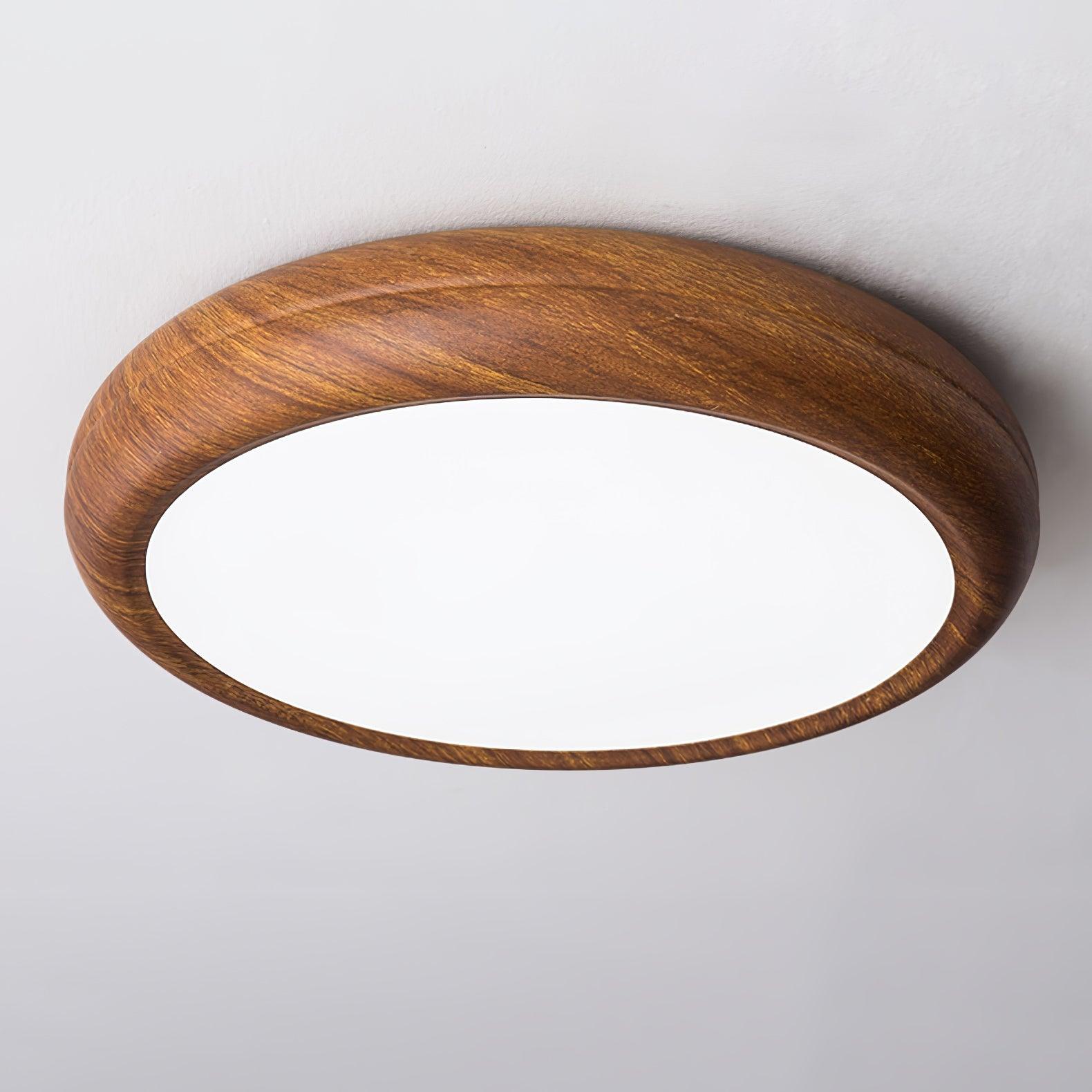 Mid-Century Round Ceiling Light | Wood Design Ceiling Lamp