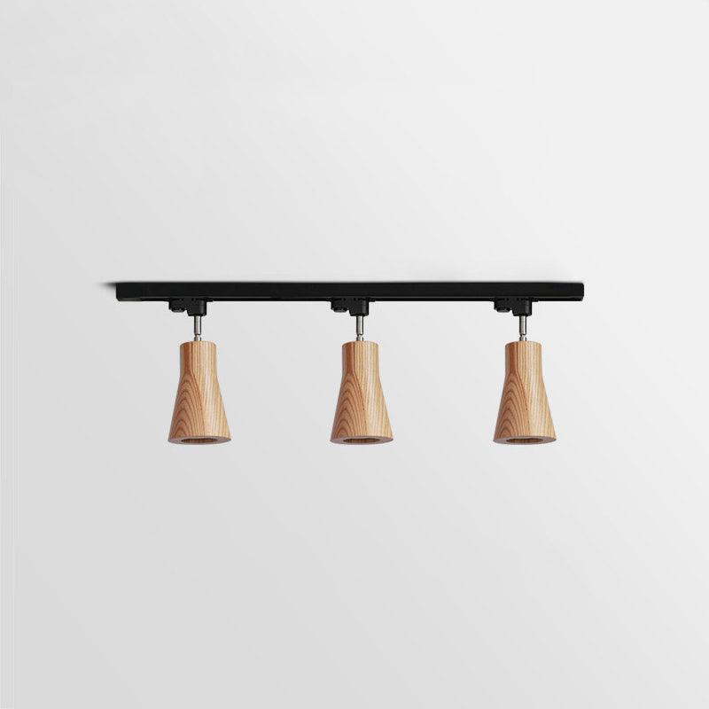 Modern Industrial Track Light - Adjustable Metal and Wood Ceiling Fixture