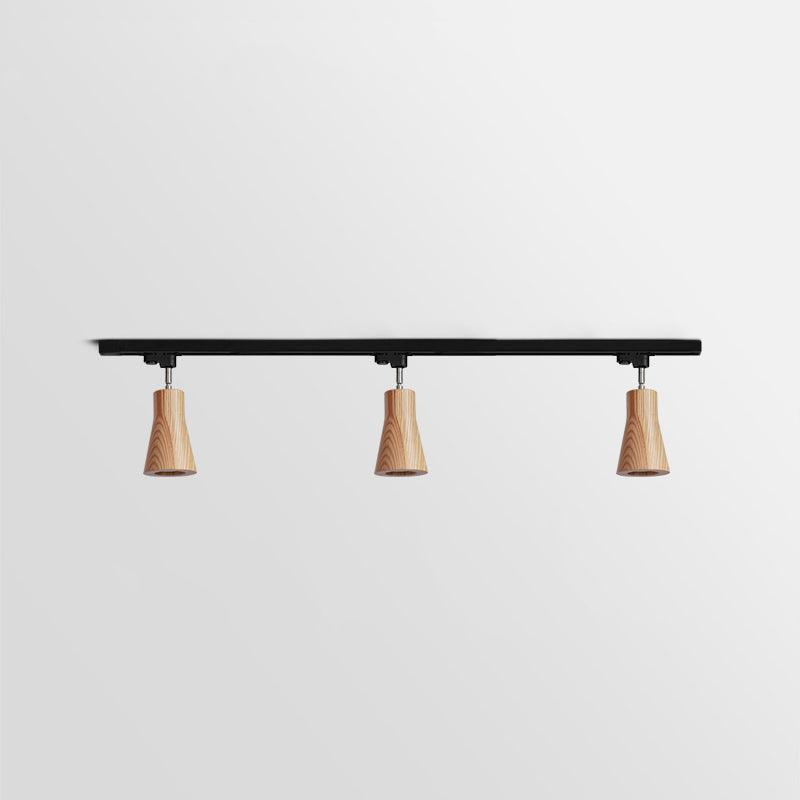 Modern Industrial Track Light - Adjustable Metal and Wood Ceiling Fixture