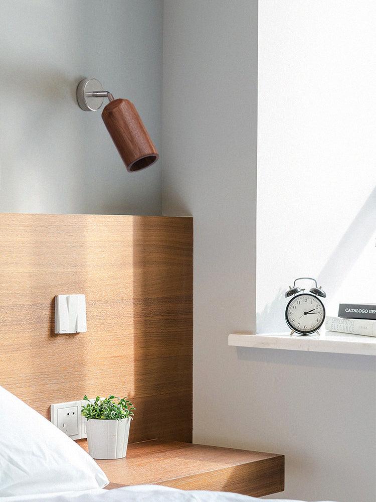 Modern Industrial Track Light - Adjustable Metal and Wood Ceiling Fixture