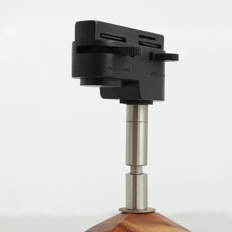 Modern Industrial Track Light - Adjustable Metal and Wood Ceiling Fixture