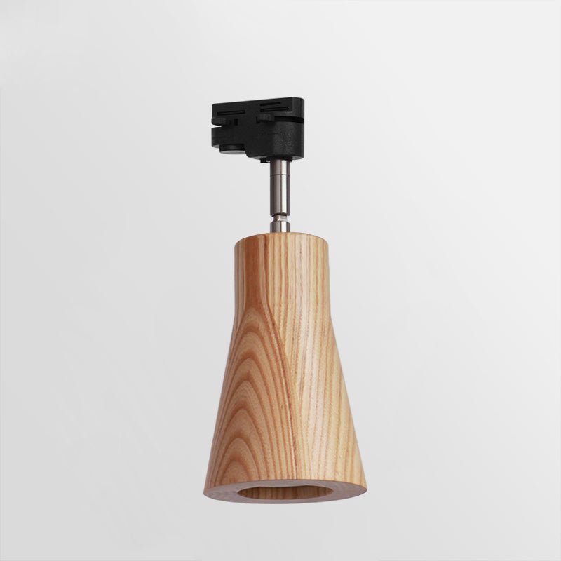 Modern Industrial Track Light - Adjustable Metal and Wood Ceiling Fixture