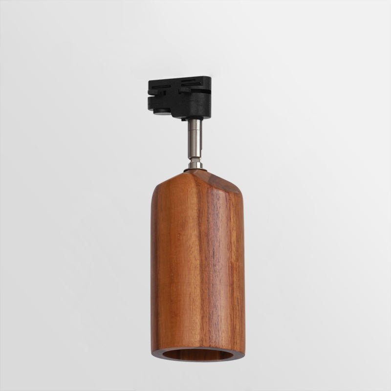Modern Industrial Track Light - Adjustable Metal and Wood Ceiling Fixture