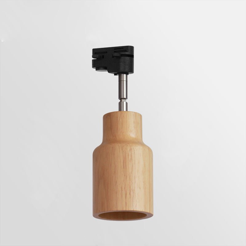 Modern Industrial Track Light - Adjustable Metal and Wood Ceiling Fixture
