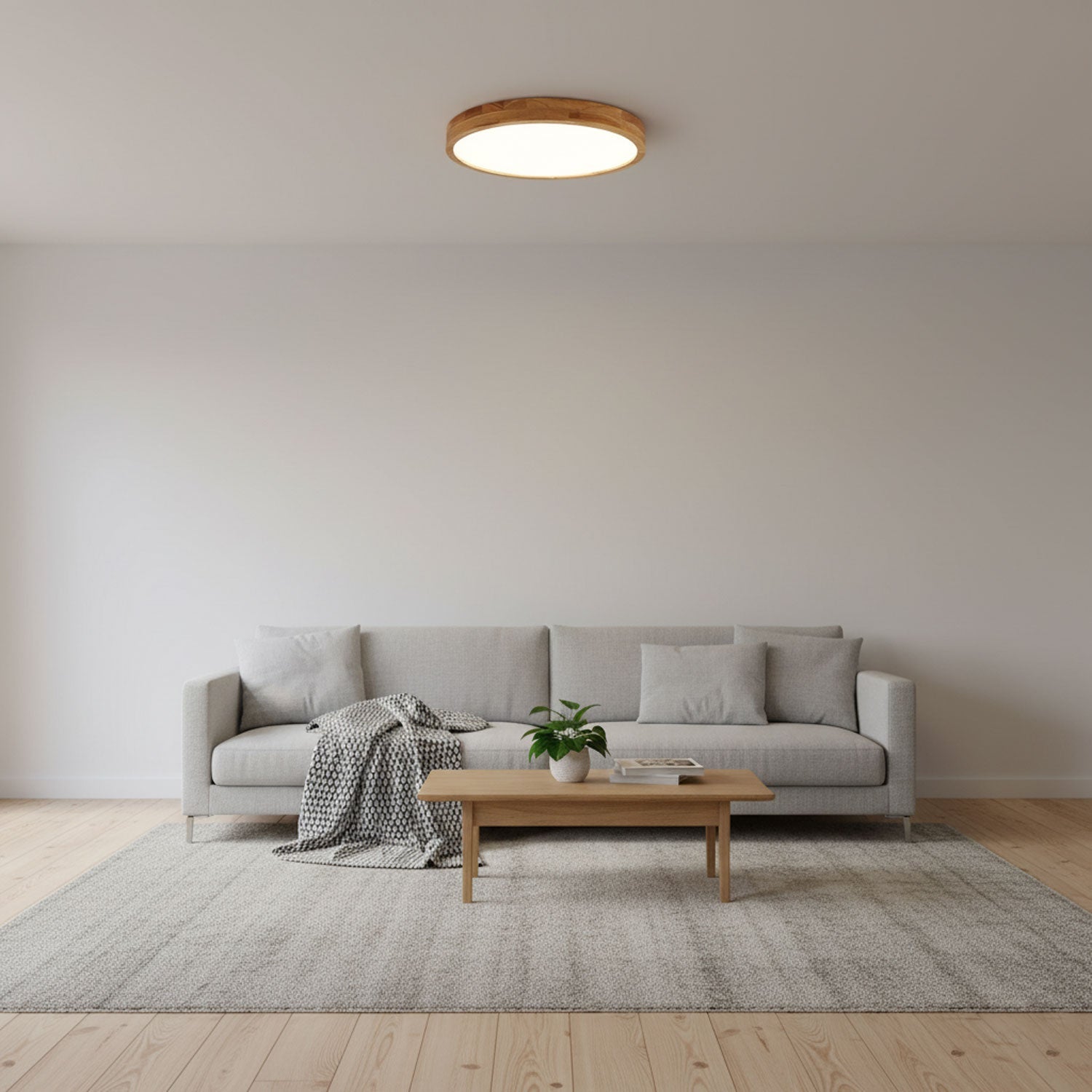 Scandinavian Wooden Ceiling Lamp - Geometric Design Home Lighting