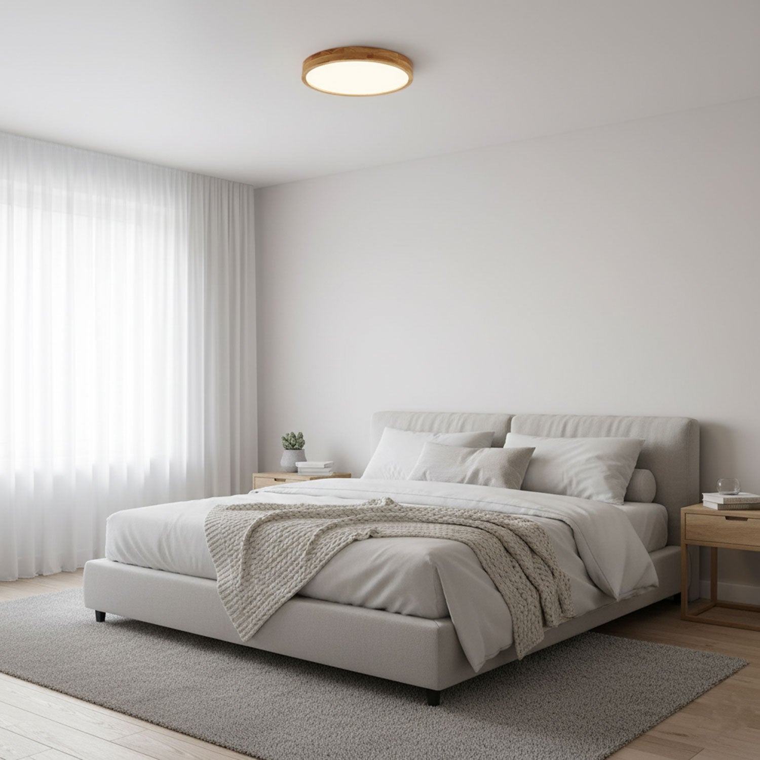 Scandinavian Wooden Ceiling Lamp - Geometric Design Home Lighting