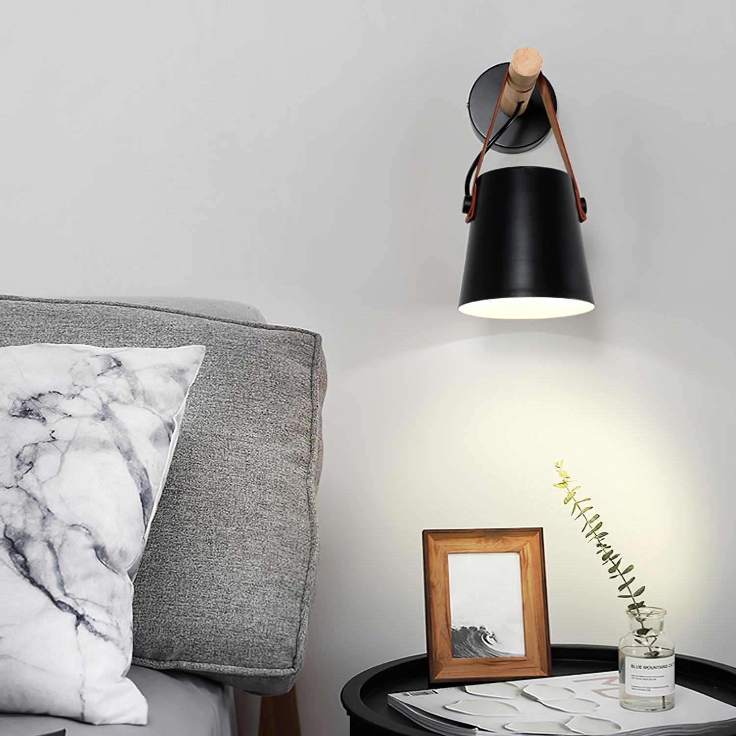 Wooden Cone Wall Sconce | Natural Wood Finish | Bedroom & Living Room