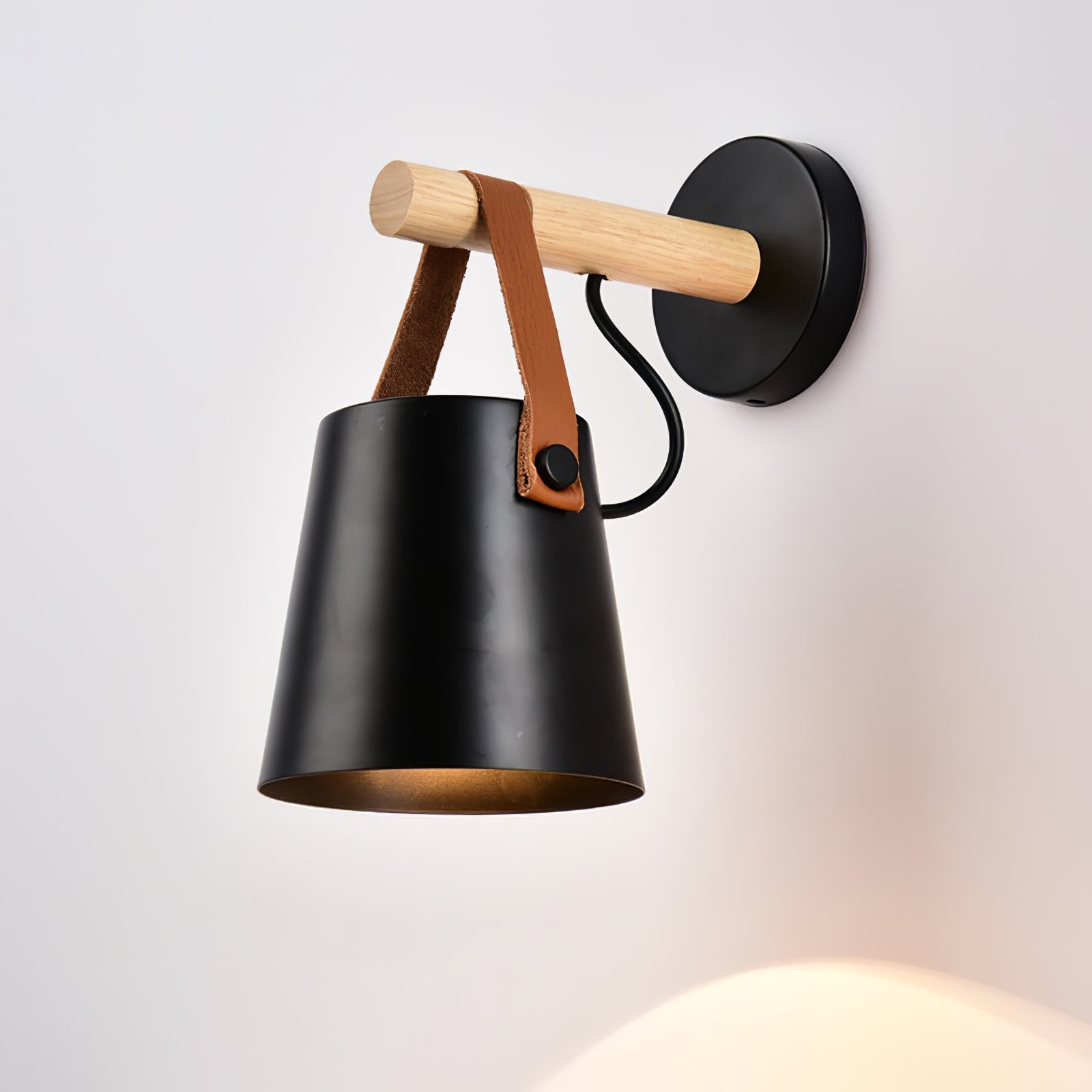 Wooden Cone Wall Sconce | Natural Wood Finish | Bedroom & Living Room