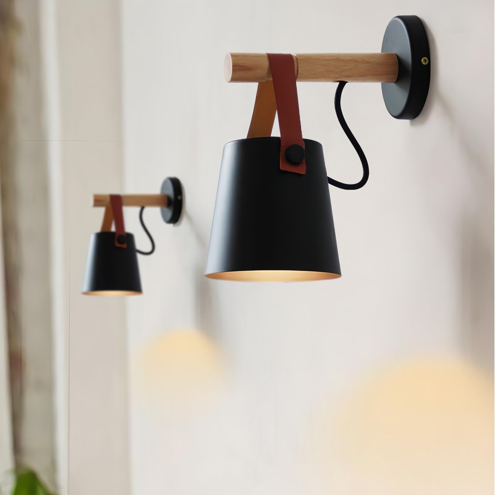Wooden Cone Wall Sconce | Natural Wood Finish | Bedroom & Living Room
