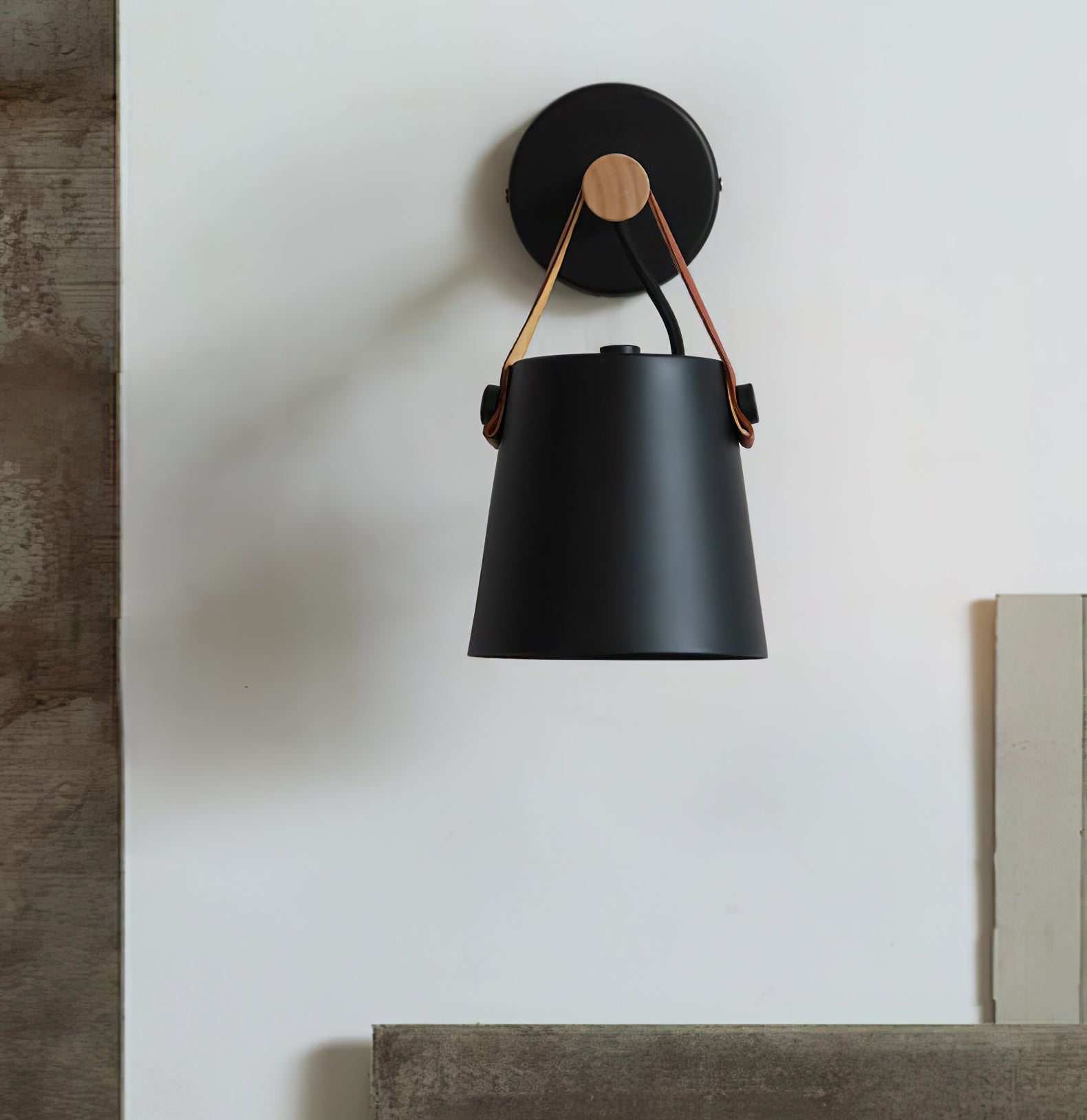 Wooden Cone Wall Sconce | Natural Wood Finish | Bedroom & Living Room