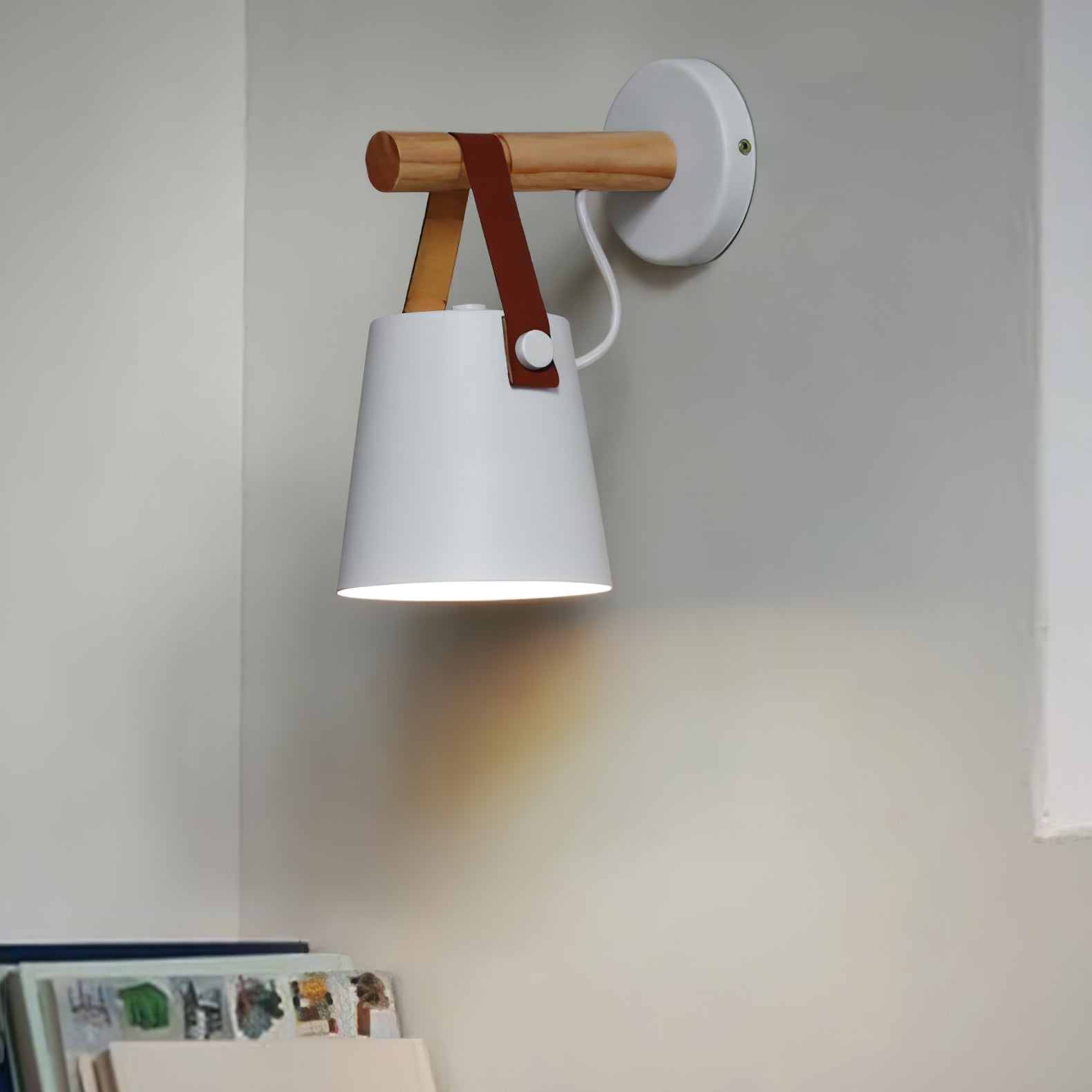 Wooden Cone Wall Sconce | Natural Wood Finish | Bedroom & Living Room