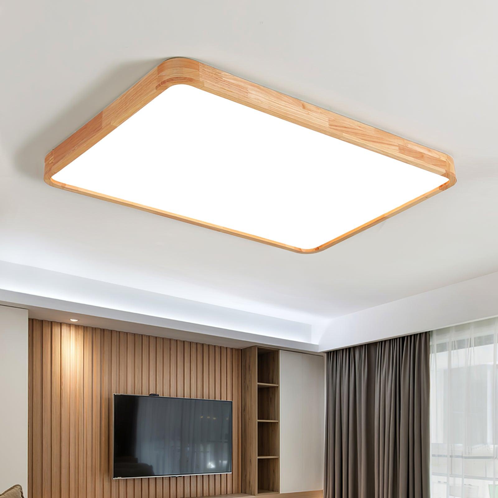 Scandinavian Wooden Ceiling Lamp - Geometric Design Home Lighting