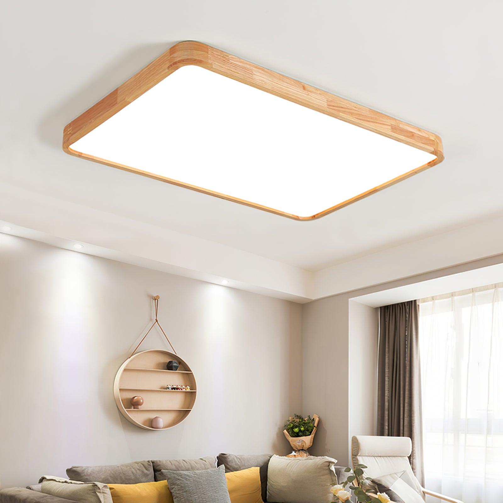 Scandinavian Wooden Ceiling Lamp - Geometric Design Home Lighting