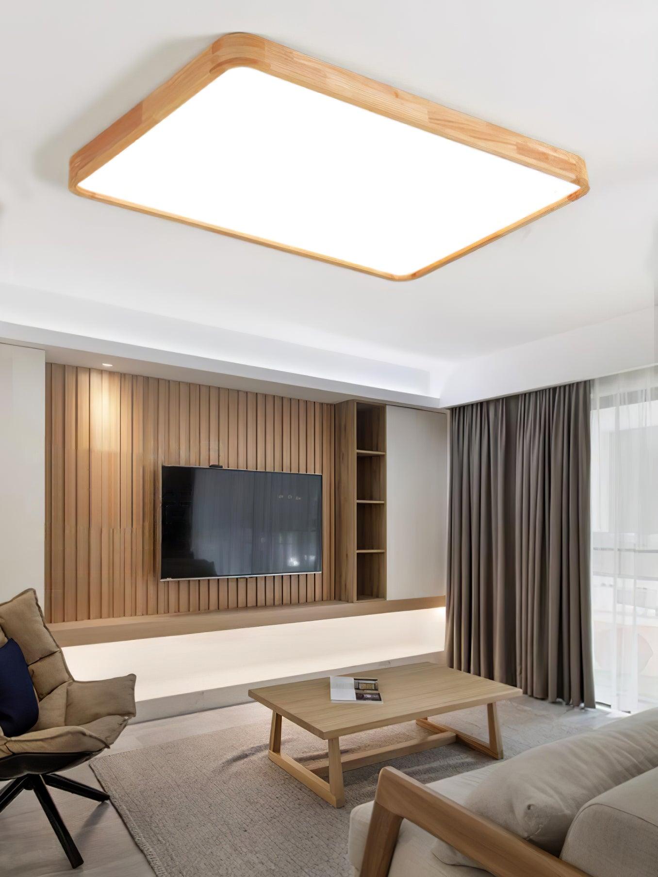 Scandinavian Wooden Ceiling Lamp - Geometric Design Home Lighting
