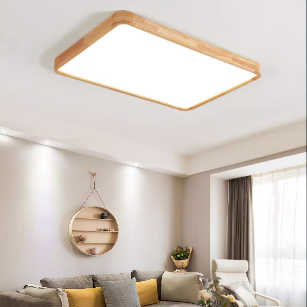 Scandinavian Wooden Ceiling Lamp - Geometric Design Home Lighting