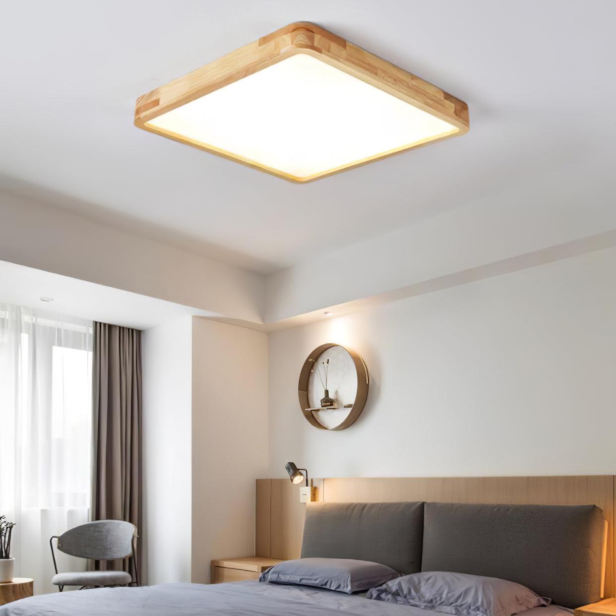 Scandinavian Wooden Ceiling Lamp - Geometric Design Home Lighting