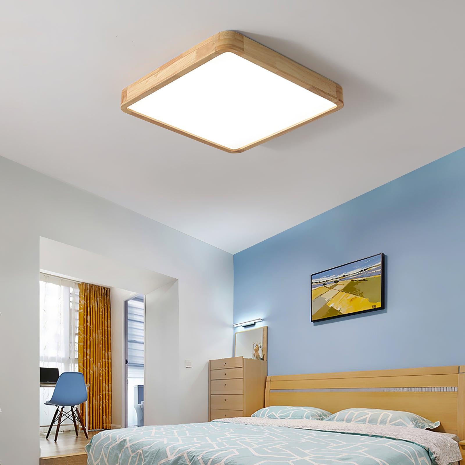 Scandinavian Wooden Ceiling Lamp - Geometric Design Home Lighting