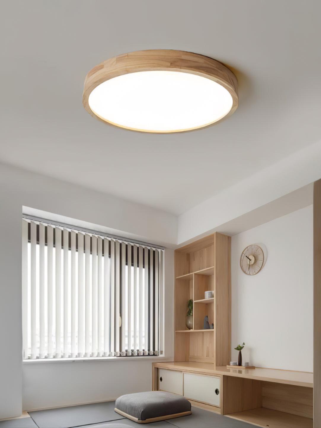 Scandinavian Wooden Ceiling Lamp - Geometric Design Home Lighting