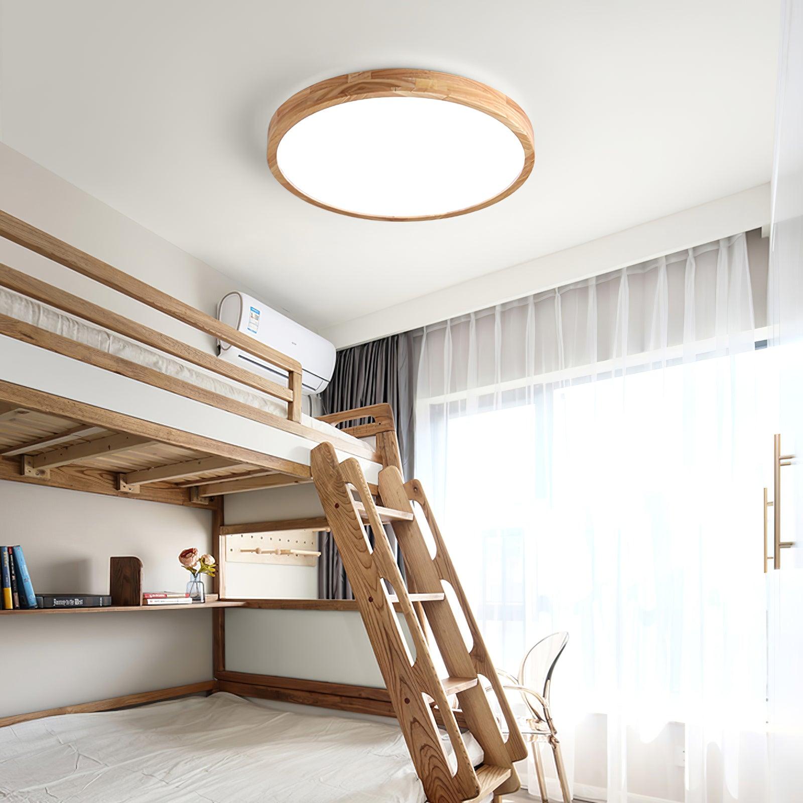 Scandinavian Wooden Ceiling Lamp - Geometric Design Home Lighting