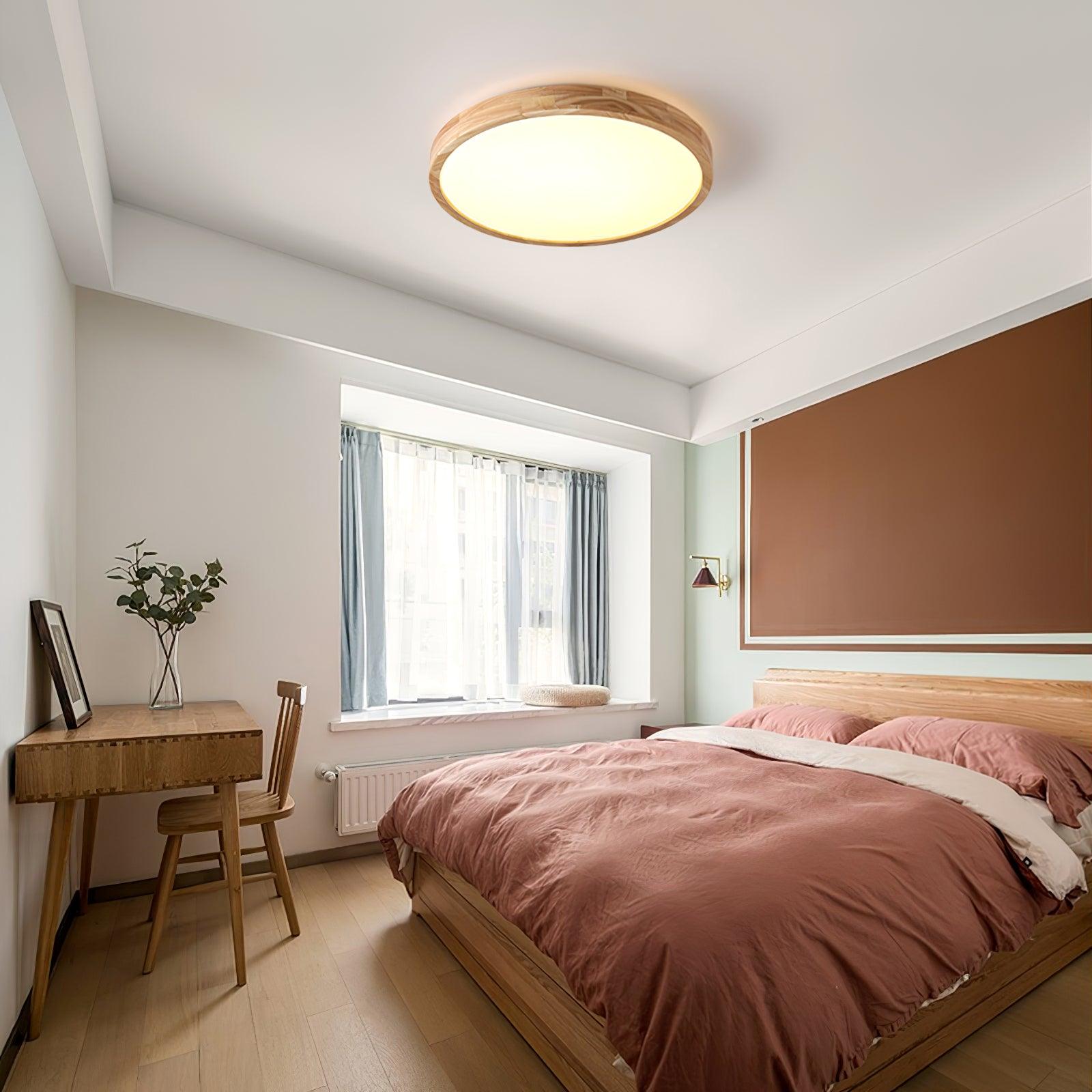 Scandinavian Wooden Ceiling Lamp - Geometric Design Home Lighting