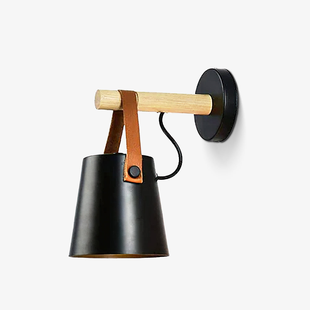 Wooden Cone Wall Sconce | Natural Wood Finish | Bedroom & Living Room