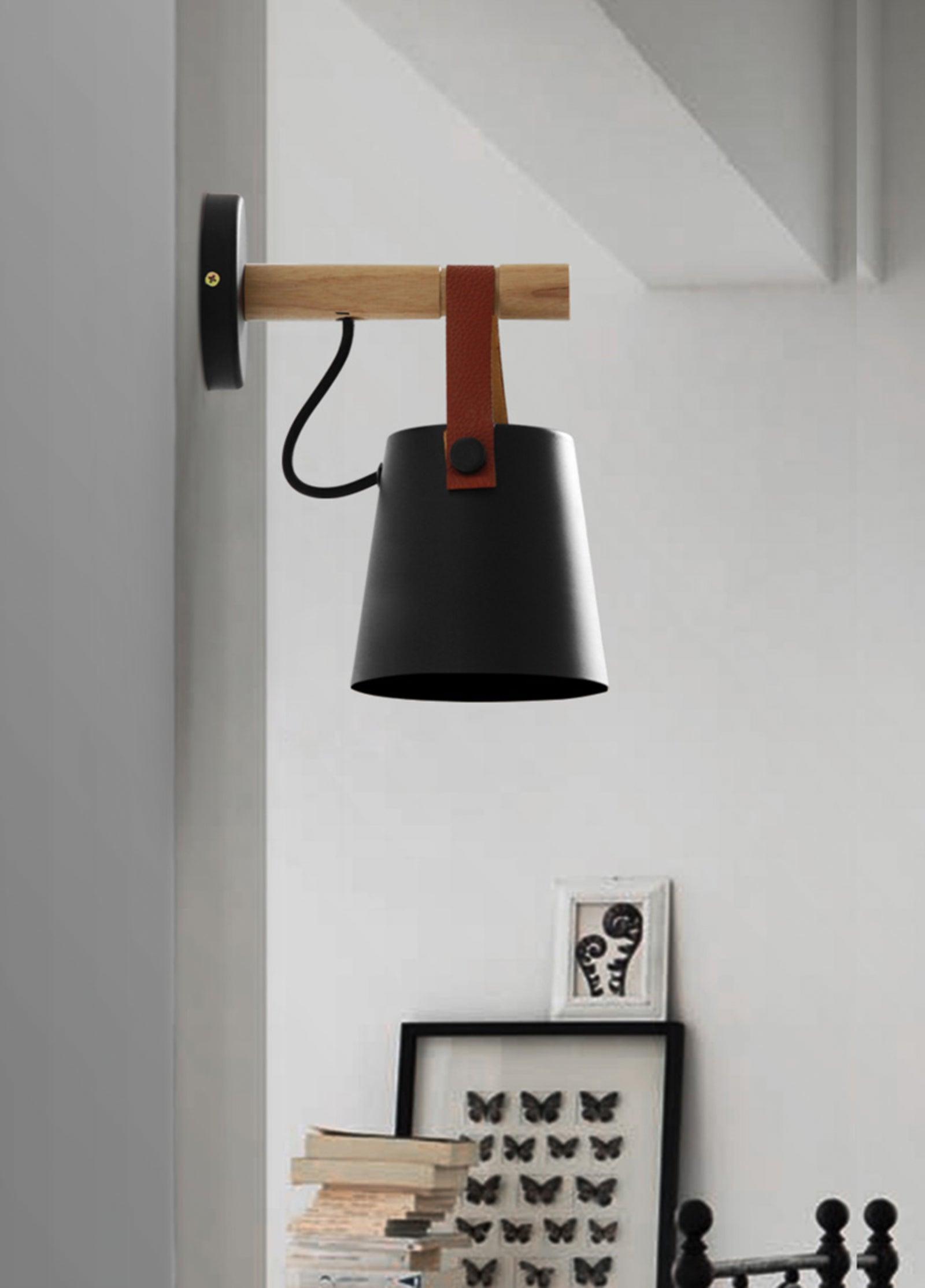 Wooden Cone Wall Sconce | Natural Wood Finish | Bedroom & Living Room