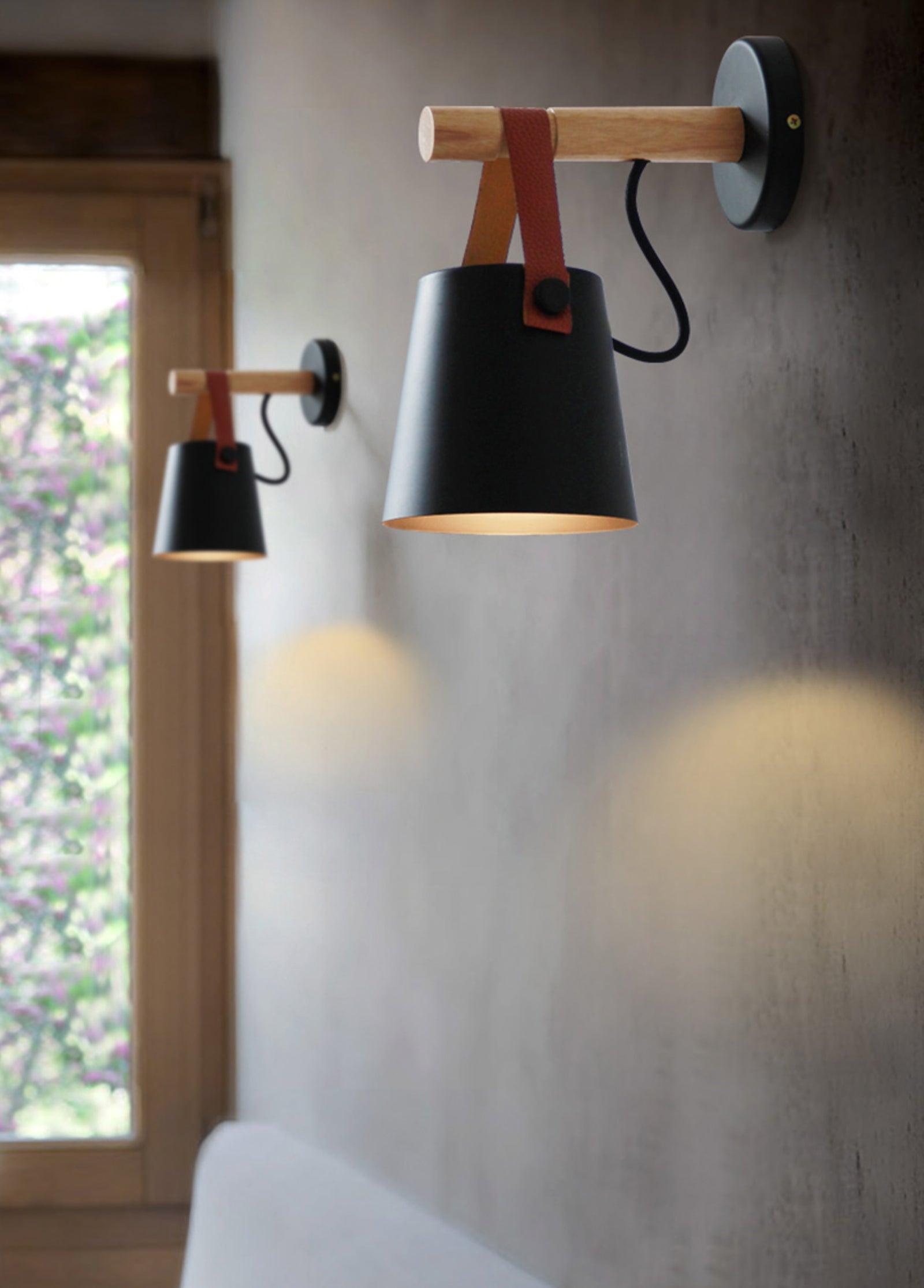Wooden Cone Wall Sconce | Natural Wood Finish | Bedroom & Living Room