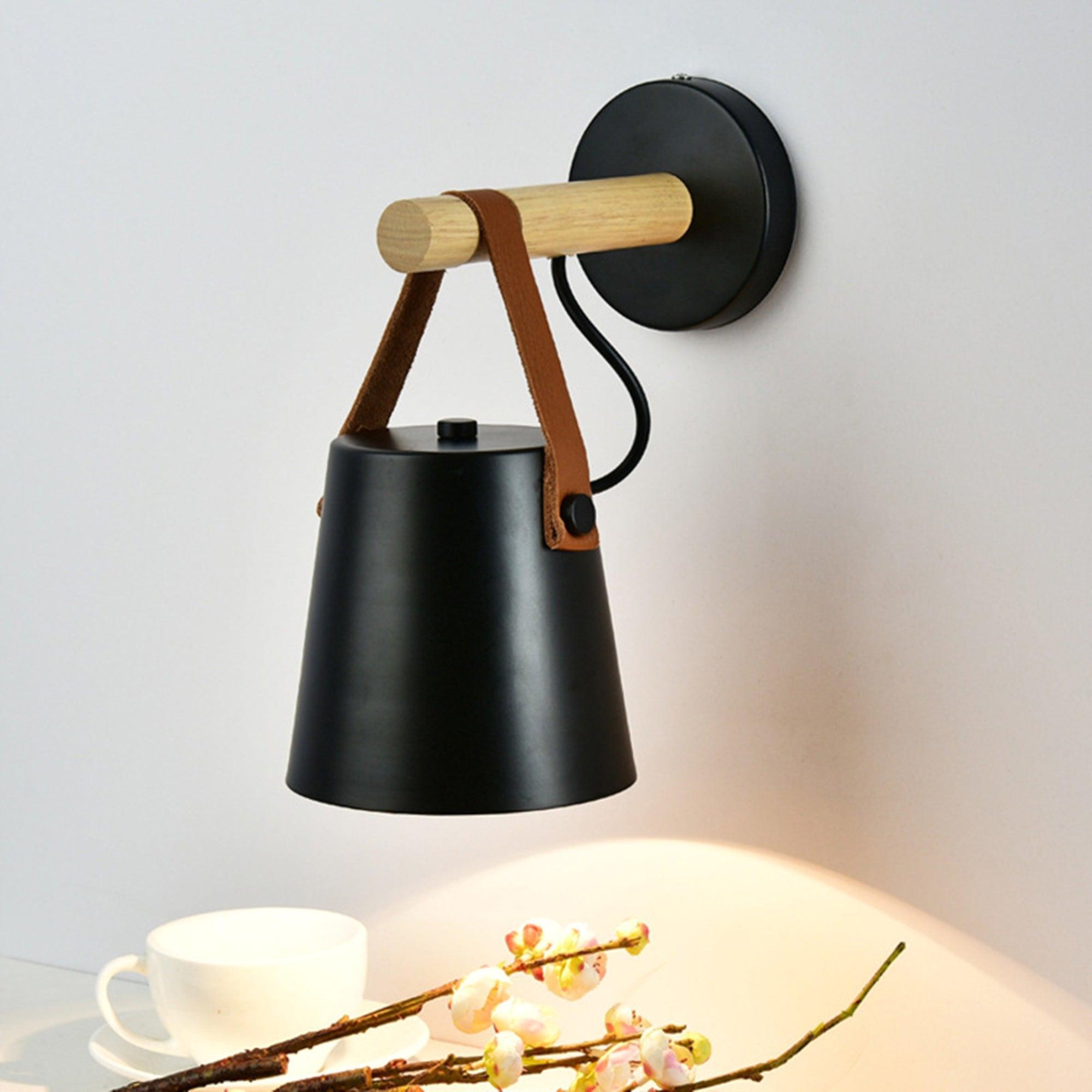 Wooden Cone Wall Sconce | Natural Wood Finish | Bedroom & Living Room