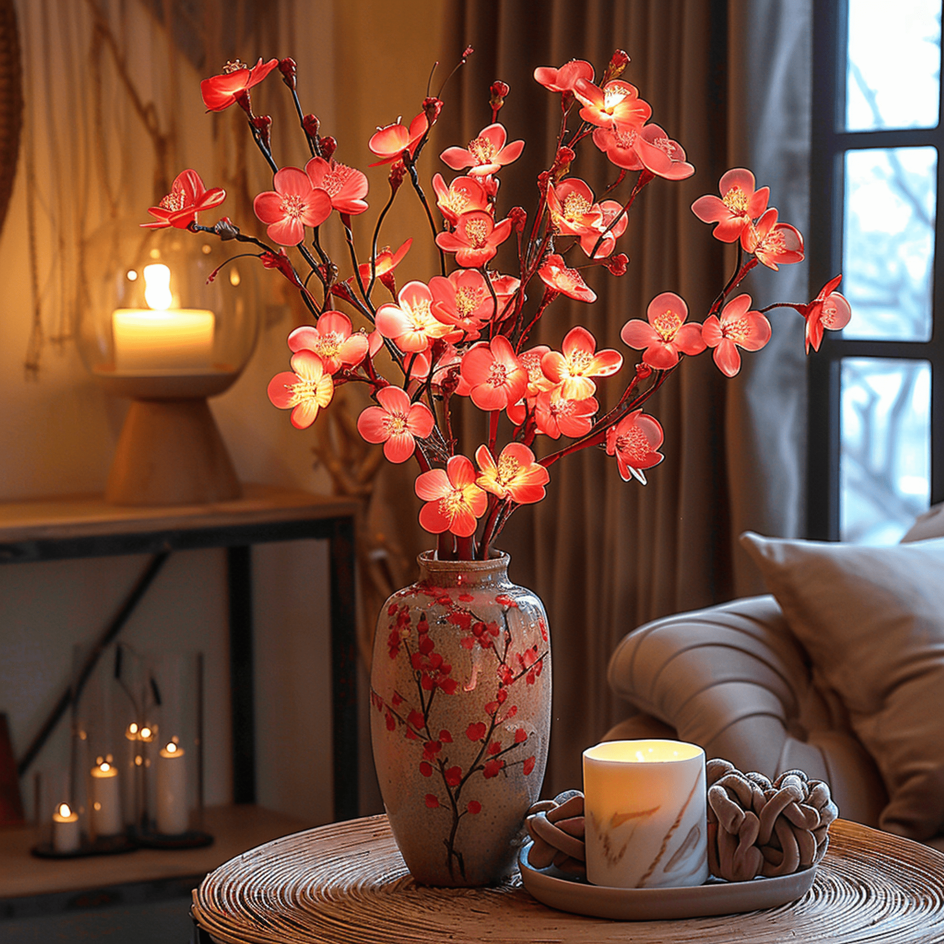 Artificial Olive Branch with LED Fairy Lights – Boho - Atelier Dubois Paris