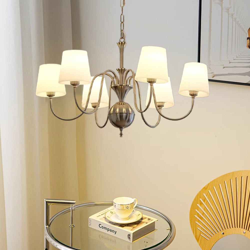 Vintage-Inspired Multi-Dome Chandelier – Classy Metal and Glass Ceiling Fixture