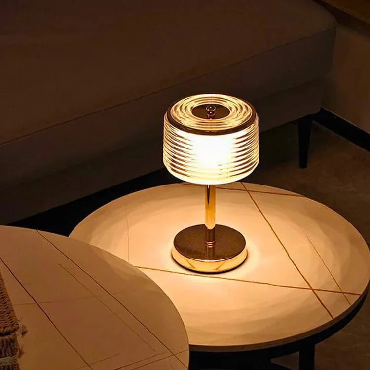 Minimalist LED Crystal Ring Desk Lamp | Bedroom Light
