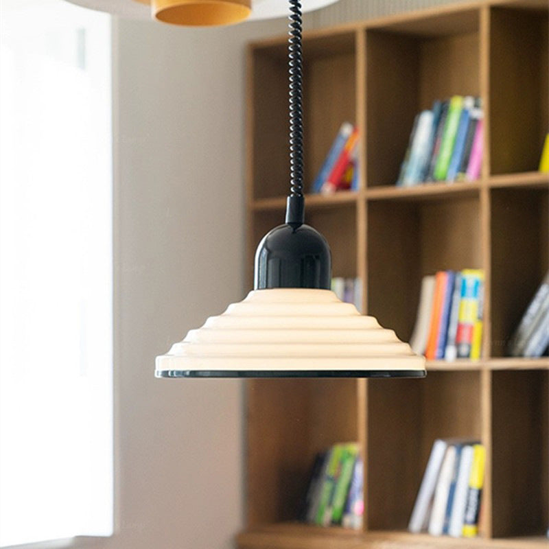 Cream Wind Glass Hanging Lamp | French Style Pendant Light