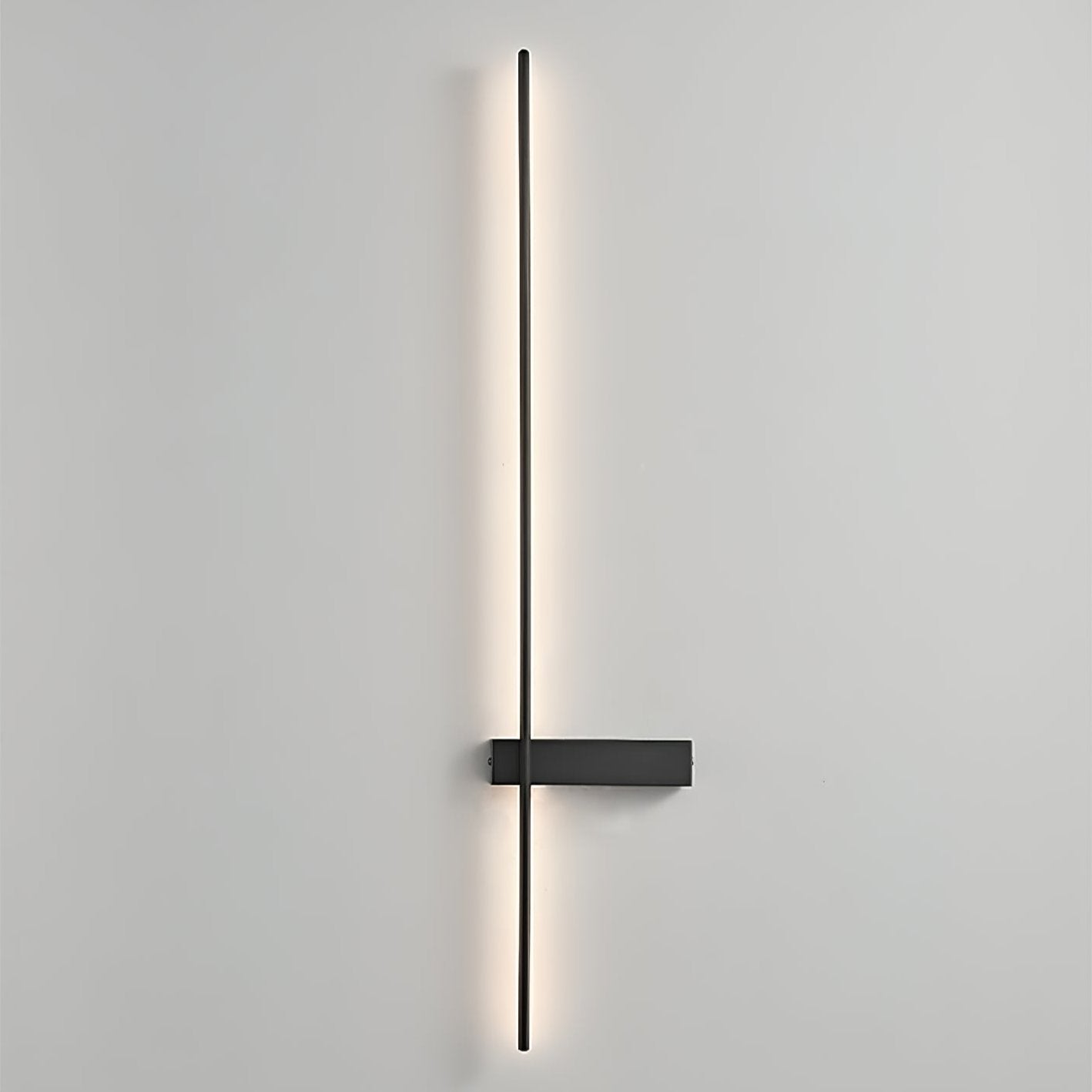 Modern Vertical LED Wall Sconce - Minimalist Black Metal Lamp