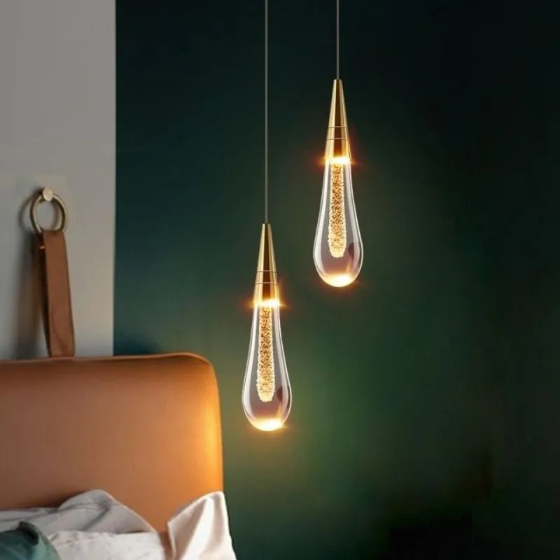 Gold Teardrop Pendant Lamp – Modern Indoor Ceiling Lights