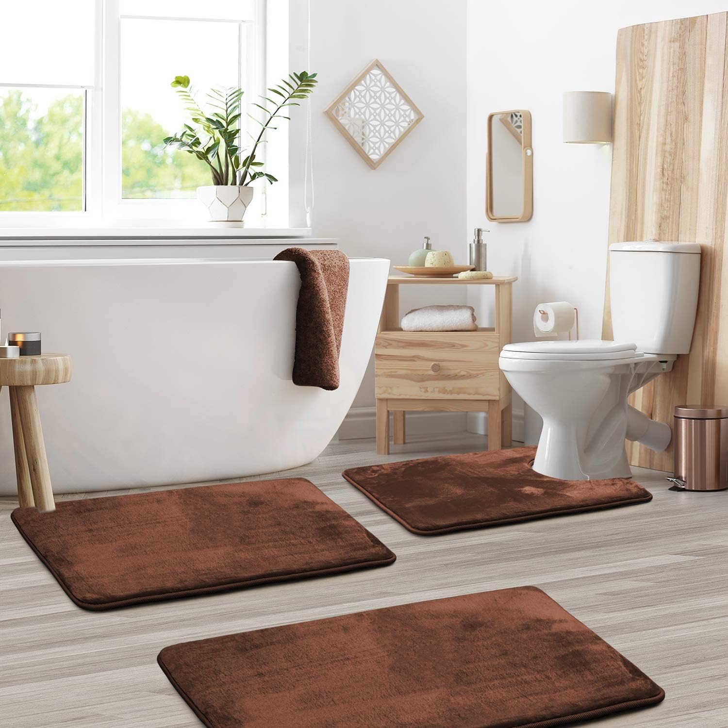 Ultra Soft Velvet Memory Foam Bath Mat Set – 3PCS Luxury Bathroom Rugs - Atelier Dubois Paris
