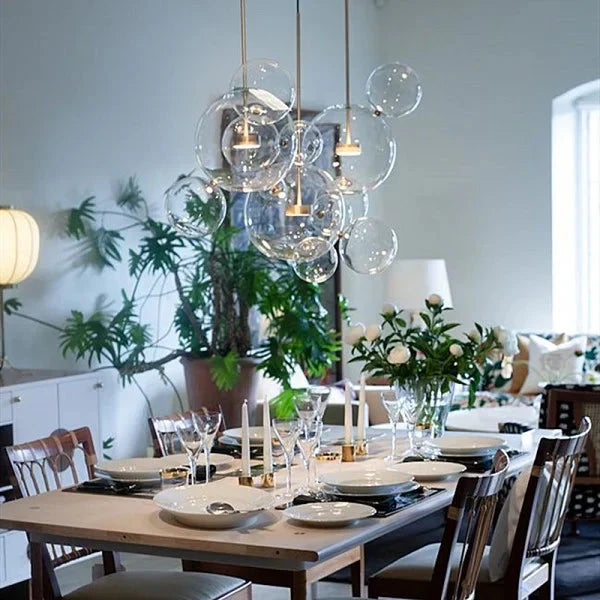 Bubble Glass Globe Chandelier | Metal & Glass Pendant Light