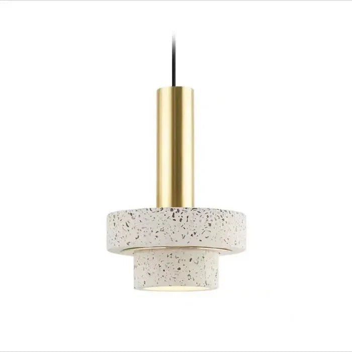 Modern Pendant Lamp – Copper and Volcanic Stone Hanging Light