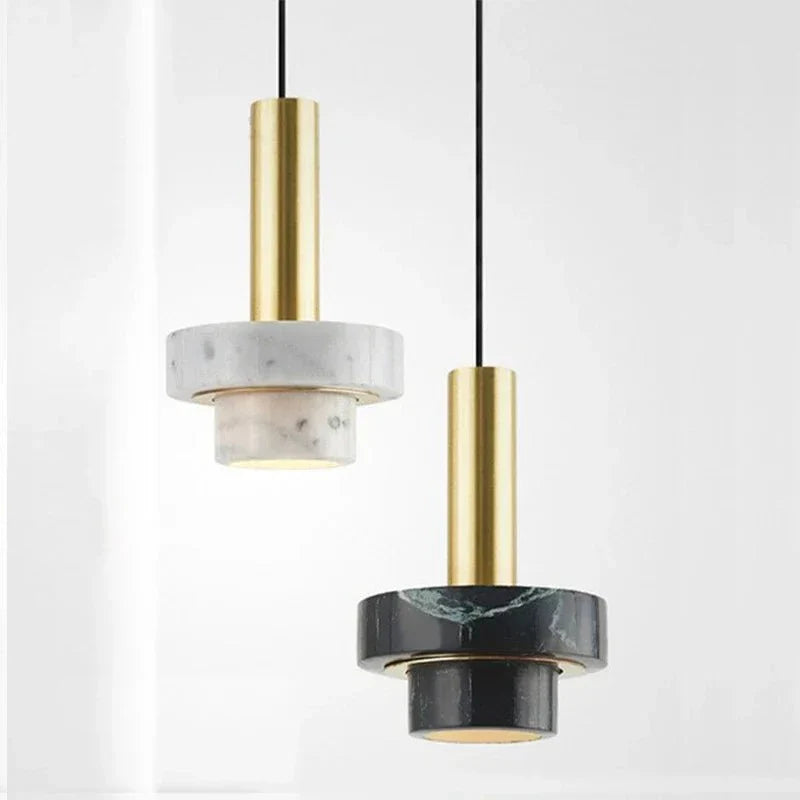 Modern Pendant Lamp – Copper and Volcanic Stone Hanging Light