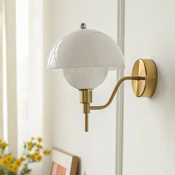 Cream Mushroom-Style Wall Sconce| Minimalist
