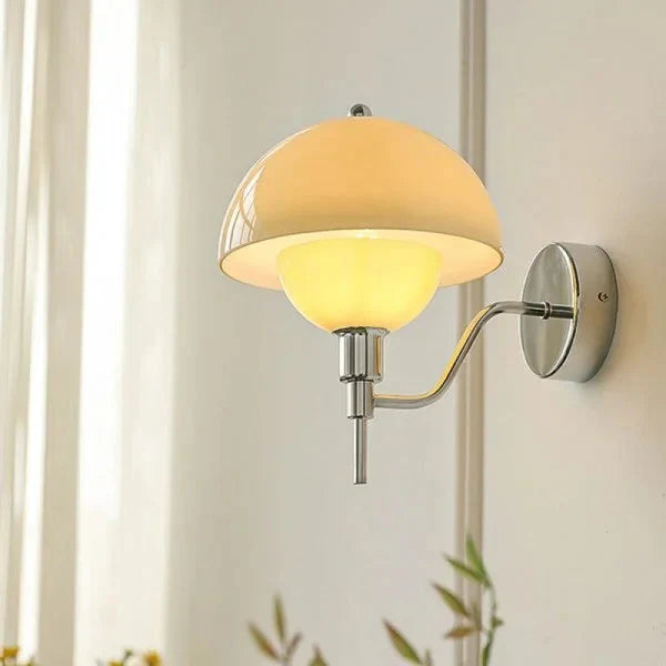 Cream Mushroom-Style Wall Sconce| Minimalist