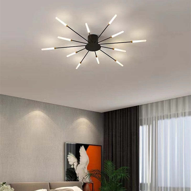 Fireworks Flush-Mount Ceiling Light – Black & Gold Modern Fixture