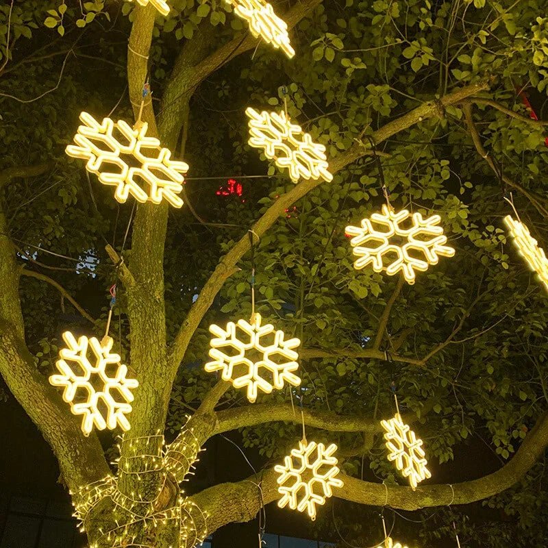 Magical LED Snowflake Christmas Lights | Festive Party Decoration