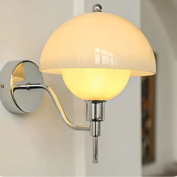 Cream Mushroom-Style Wall Sconce| Minimalist