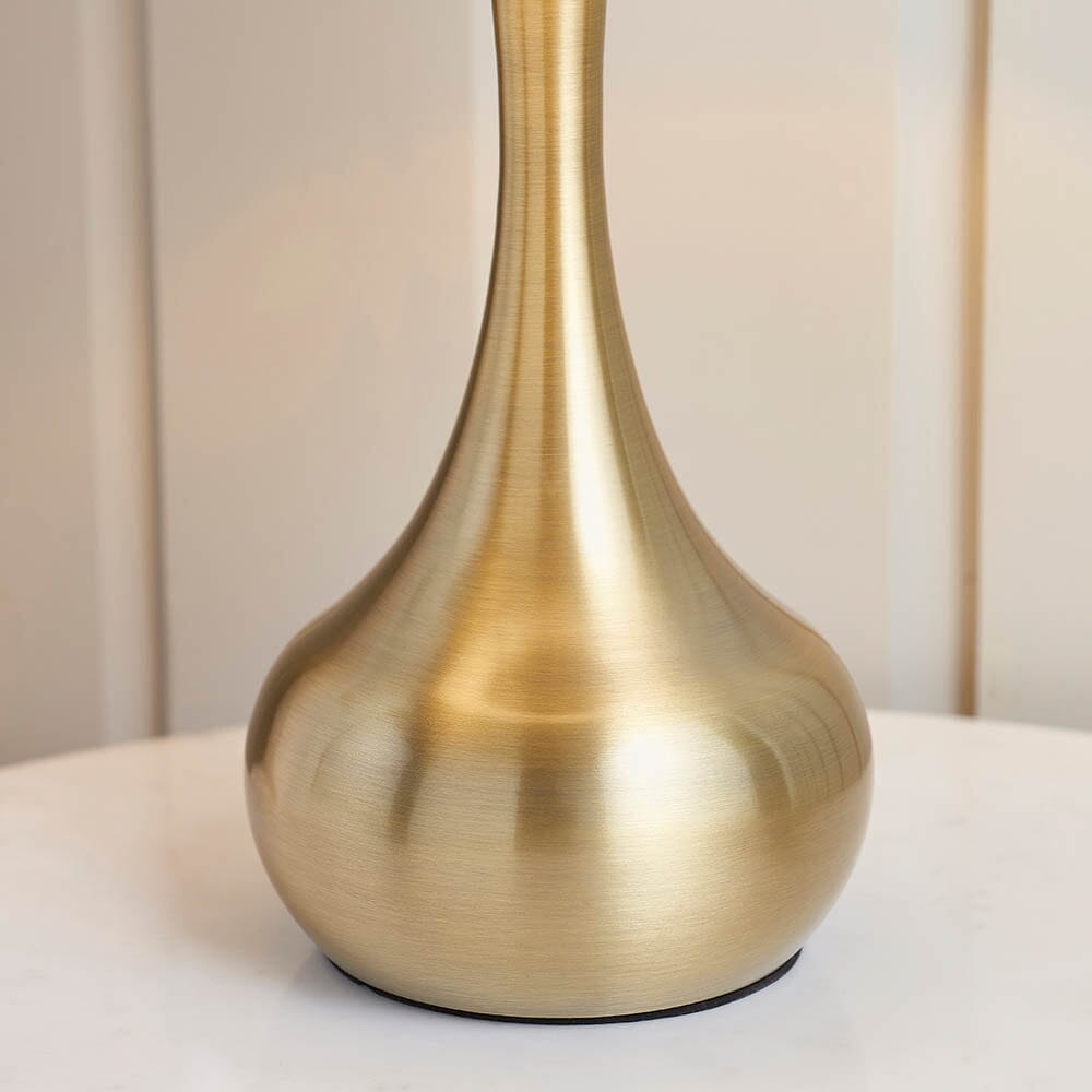 Modern Copper Table Lamp - Classic Fabric Shade